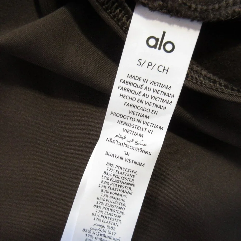 NWT Alo Airlift Winter Warm Hooded Runner in Espresso Brown Top S